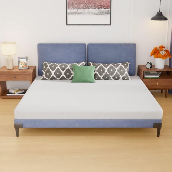 | 5 Inch King Mattress | Medium Firm Base Foam Mattress | Removable Washable Zipper Cover | Breathable & Comfortable | White | Bed in a Box | CertiPUR-US Certified