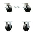 thumbnail image 1 of 5 Inch Kingpinless Glass Filled Nylon Caster Set 2 Brakes/Swivel Locks 2 Rigid, 1 of 2