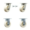 thumbnail image 1 of 5 Inch Kingpinless Nylon Wheel Caster Set 2 Swivel Locks 2 Rigid Service Caster, 1 of 2