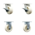 thumbnail image 1 of 5 Inch Kingpinless Nylon Wheel Swivel Caster Set 2 Swivel 2 Rigid Service Caster, 1 of 2
