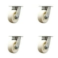 thumbnail image 1 of 5 Inch Kingpinless Nylon Wheel Swivel Top Plate Caster Set of 4 Service Caster, 1 of 2