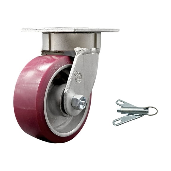 5 Inch Kingpinless Poly on Aluminum Wheel Swivel Caster with Swivel Lock SCC