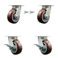 thumbnail image 1 of 5 Inch Kingpinless Poly on Polyolefin Wheel Caster Set 2 Swivel Locks 2 Brakes, 1 of 2