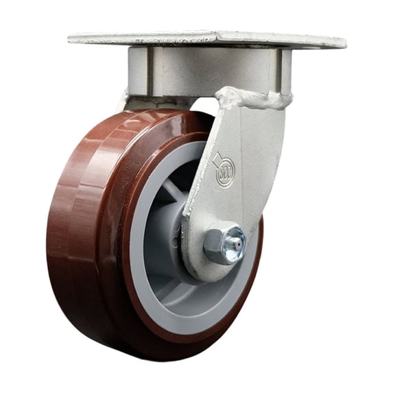 5 Inch Kingpinless Poly on Polyolefin Wheel Swivel Top Plate Caster SCC