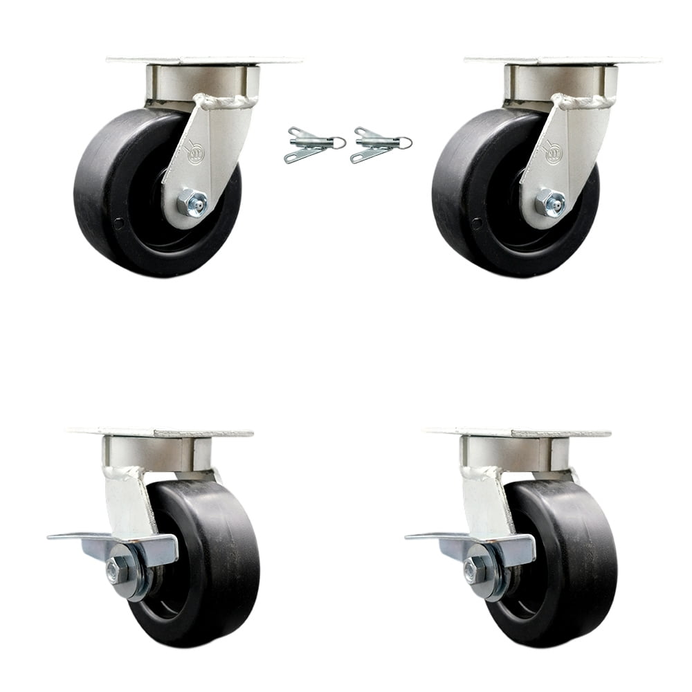 Ductile Iron Disc Butterfly Valves 4" X 2" Rigid Caster With 7/8" V-Groove Wheel - Ductile Steel, 1500 Lbs Capacity Ductile Steel Caster Wheel