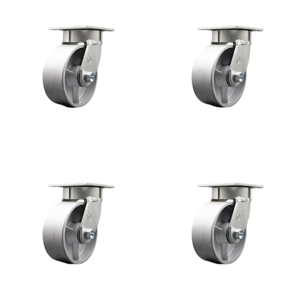 5 Inch Kingpinless Semi Steel Wheel Swivel Caster Set with Swivel Lock SCC