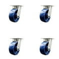 thumbnail image 1 of 5 Inch Kingpinless Solid Poly Wheel Swivel Caster Set with Swivel Lock SCC, 1 of 2