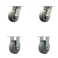 thumbnail image 1 of 5 Inch Kingpinless Thermoplastic Rubber Wheel Swivel Caster Set 2 Swivel 2 Rigid, 1 of 2