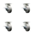 thumbnail image 1 of 5 Inch Kingpinless Thermoplastic Rubber Wheel Swivel Caster Set with Brakes SCC, 1 of 2