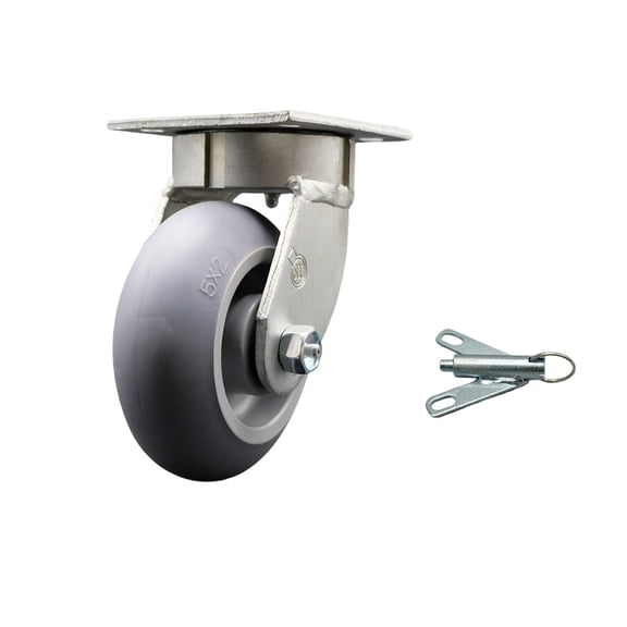 5 Inch Kingpinless Thermoplastic Rubber Wheel Swivel Caster with Swivel Lock SCC