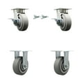 thumbnail image 1 of 5 Inch Kingpinless Thermoplastic Wheel Caster Set 2 Brake & Swivel Lock 2 Rigid, 1 of 2