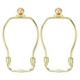 thumbnail image 1 of 5 Inch Lamp Harp Kit with 17.5mm Solid Brass Ball Finial, 2 Set Heavy Duty Bracket with Standard Saddle & Finial Detachable Shade Holder for Table Floor Lamps, Gold, 1 of 7
