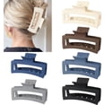 thumbnail image 1 of 5 Inch Large Claw Clips for Thick Hair, Extra Large Claw Clips 6PCS Strong Hold Matte Hair Clips for Women Thick Long Curly Hair Non Slip XL Claw Clips, 1 of 5
