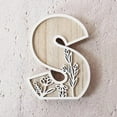 thumbnail image 1 of 5 Inch Large Wooden Letters for Wall Decor, Flowered Paintable Wooden Nursery Letters for Crafts Wood Alphabet for Birthday Boho Nursery Name Sign Wedding Home Decoration, 1 of 6