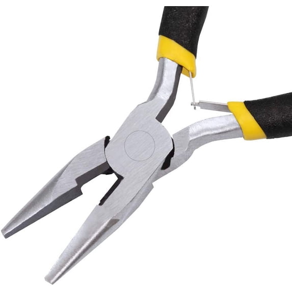 5 Inch Long Nose Pliers with Wire Cutter Smooth Jaws Mini Long Needle Nose Pliers for Jewelry Making Side Cutters Small Beading Pliers Micro Precision DIY Handcraft Tool