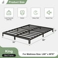thumbnail image 1 of 5 Inch Low King Bed Frame with Rounded Corner Legs, 2000 LBS Heavy Duty Metal King Size Platform Bed Frame No Box Spring Needed, Noise Free, Easy Assembly, Black, 1 of 8