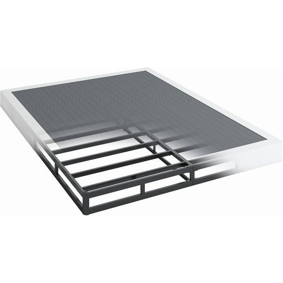 5 Inch Low Profile Box Spring, Sturdy Metal Frame Mattress Foundation, Easy Assembly, Quiet & Noise-Free, Queen Size