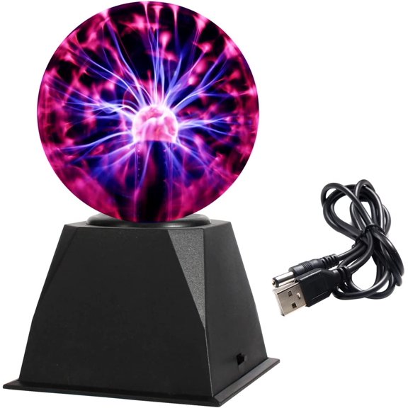 5 Inch Magic Plasma Ball Lamp - Touch & Sound Sensitive Interactive USB Powered Plasma Lamp Nebula Sphere Globe, Science Educational Gift for Decorations/Parties/Bedroom