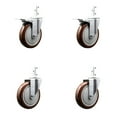 thumbnail image 1 of 5 Inch Maroon Poly Swivel 3/4 Inch Square Stem Caster Set 2 Total Lock Brakes, 1 of 2