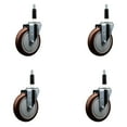 thumbnail image 1 of 5 Inch Maroon Poly Wheel Swivel 7/8 Inch Expanding Stem Caster Set SCC, 1 of 2