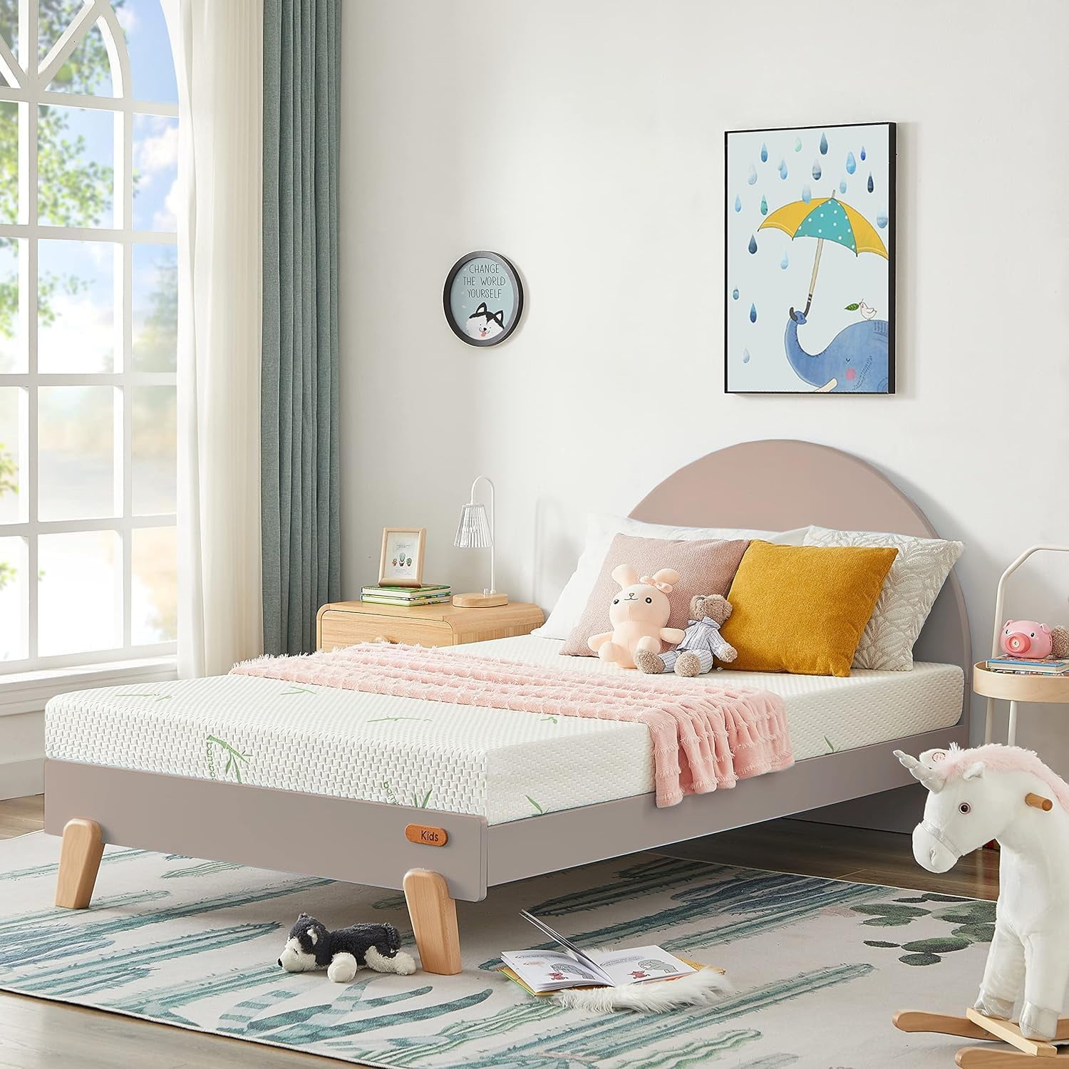 5 Inch Memory Foam Mattress,Twin-XL Size, Medium-Firm Bed Mattress with Bamboo Cover, Breathable Gel Mattress, Pressure Relief, in a Box for Bunk Bed, Trundle Bed, CertiPUR-US Certified