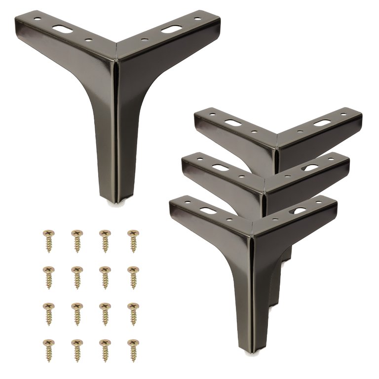 metal dresser feet 6 Inch Metal Furniture Legs, 4 Pcs Triangle Furniture Replacement Feet, Gold