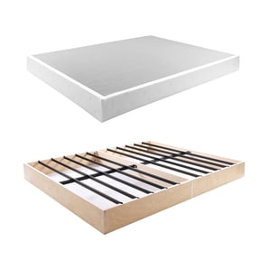 5 Inch Metal+Wood Box Spring, Mattress Foundation with Fabric Cover, Easy Assembly, Noise Free, Anti-Slip
