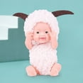 thumbnail image 1 of 5 Inch Mini PVC Baby Dolls, Animal Theme Sleeping Bags Clothes Baby Dolls with Movable Extremities, Educational Baby Toys Birthday Gift for Girls, 1 of 5