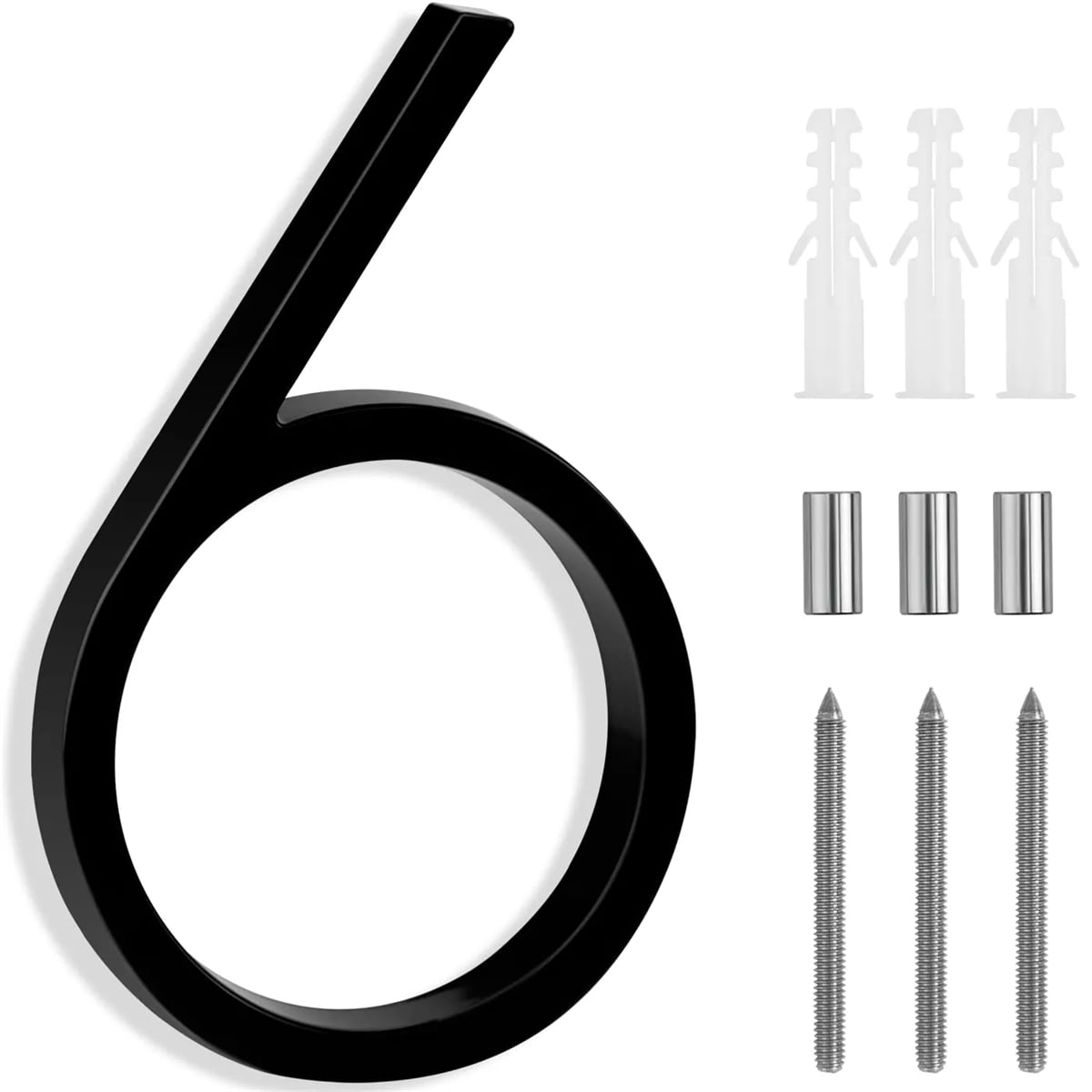 5Inch Modern House Number for Outside, House Number 01236, Floating