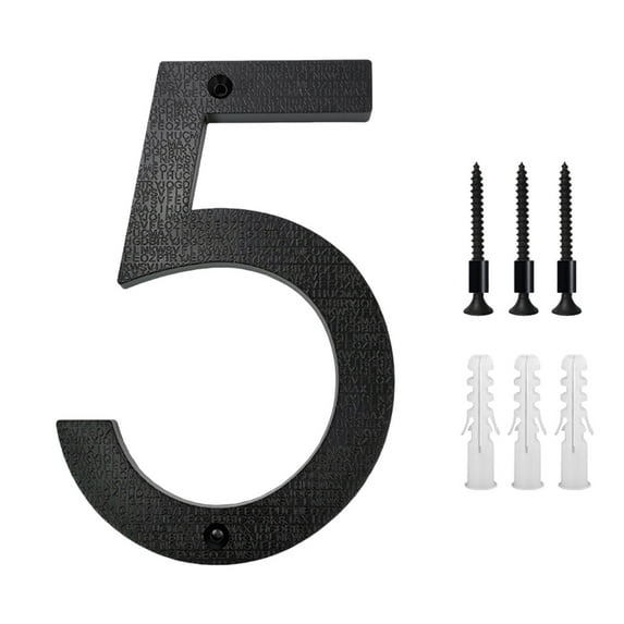 5 Inch Modern House Numbers ABS Matte Finish Weather Resistant Easy Install Nail Kit for Address Sign Home Apartment Mailbox Garage Yard Building Decor