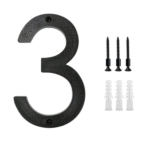 5 Inch Modern Matte Black Metal House Numbers, ABS Weatherproof Address Sign Letters for Outside Door, Mailbox, and Yard Post