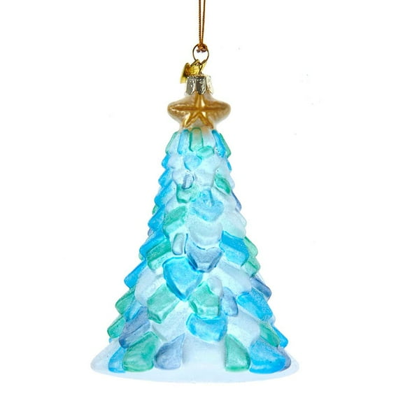 5-Inch Noble Gems Glass Sea Glass Christmas Tree Ornament