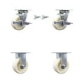 thumbnail image 1 of 5 Inch Nylon Caster Set with 2 Brakes/Swivel Lock 2 Rigid Service Caster, 1 of 2