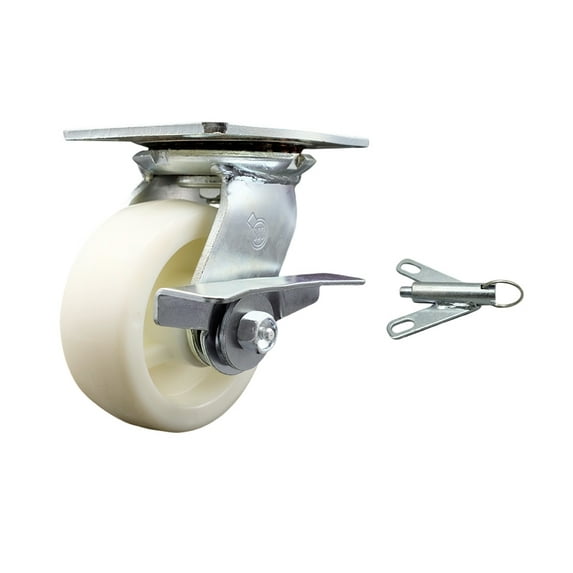 5 Inch Nylon Caster with Ball Bearing and Brake/Swivel Lock Service Caster