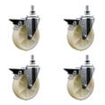 thumbnail image 1 of 5 Inch Nylon ½ Inch Threaded Stem Caster Set with Brake, 1 of 2