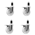 thumbnail image 1 of 5 Inch Nylon Swivel 1-3/8 Inch Expanding Stem Caster Set Total Lock Brake, 1 of 2