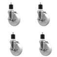 thumbnail image 1 of 5 Inch Nylon Swivel 1-7/8 Inch Expanding Stem Caster Set with Brake SCC, 1 of 2