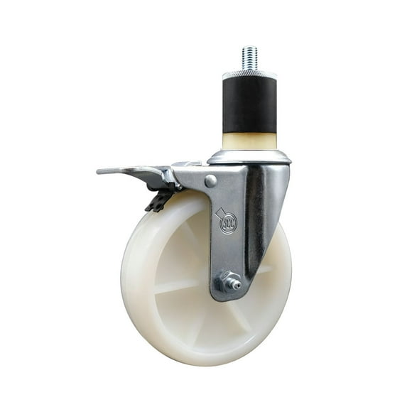 5 Inch Nylon Swivel 1-7/8 Inch Expanding Stem Caster Total Lock Brake SCC