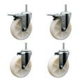 thumbnail image 1 of 5 Inch Nylon Swivel 3/4 Inch Threaded Stem Caster Set 2 Total Lock Brakes, 1 of 2