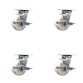 thumbnail image 1 of 5 Inch Nylon Swivel Caster Set with Roller Bearings and Brakes Service Caster, 1 of 2