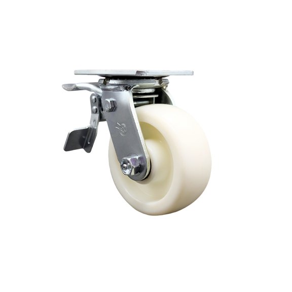 5 Inch Nylon Swivel Caster with Ball Bearing and Total Lock Brake Service Caster