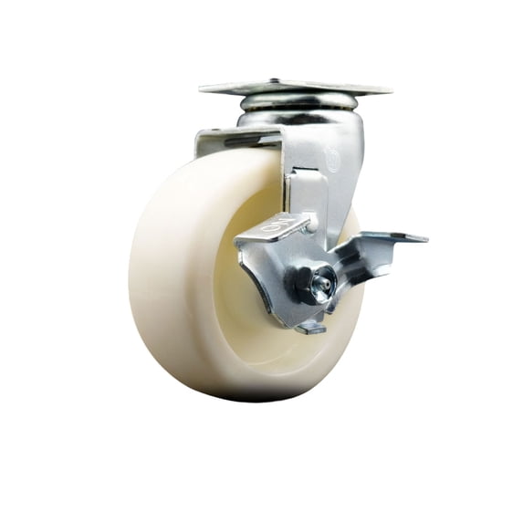 5 Inch Nylon Swivel Caster with Roller Bearing and Brake SCC