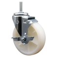 thumbnail image 1 of 5 Inch Nylon Wheel Swivel 3/4 Inch Threaded Stem Caster with Brake SCC, 1 of 2