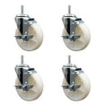 thumbnail image 1 of 5 Inch Nylon Wheel Swivel 5/8 Inch Threaded Stem Caster Set with Brake SCC, 1 of 2