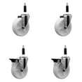 thumbnail image 1 of 5 Inch Nylon Wheel Swivel 7/8 Inch Expanding Stem Caster Set 2 Brakes SCC, 1 of 2