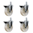 thumbnail image 1 of 5 Inch Nylon Wheel Swivel 7/8 Inch Square Stem Caster Set with Brake SCC, 1 of 2