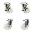 thumbnail image 1 of 5 Inch Nylon Wheel Swivel Bolt Hole Caster Set with 2 Brake Service Caster Brand, 1 of 2