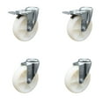 thumbnail image 1 of 5 Inch Nylon Wheel Swivel Bolt Hole Caster Set with 2 Total Lock Brake SCC, 1 of 2