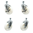 thumbnail image 1 of 5 Inch Nylon Wheel Swivel ½ Inch Threaded Stem Caster Set 2 Brakes SCC, 1 of 2