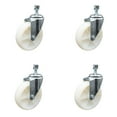 thumbnail image 1 of 5 Inch Nylon Wheel Swivel ½ Inch Threaded Stem Caster Set Service Caster Brand, 1 of 2